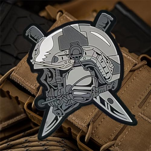 3D PVC Klett Patches Schädel Aufnäher mit Klettverschluss Militär Patches Aufkleber, Patch Klett Abzeichen Moral Militär für Rucksäcke Taktische Kleidung von Viusneun