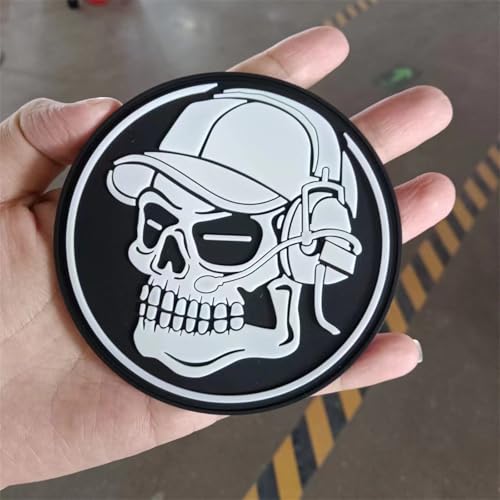 3D PVC Klett Patches Schädel Patch Klett Gesicht Morale Tactical Military Patch Glühen Im Dunklen Aufnäher Für DIY Kleidung Rucksack Baseballkappe Uniform von Viusneun