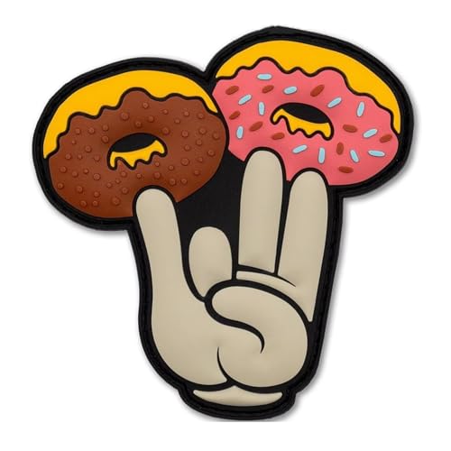 3D PVC Patches Klett Krapfen Hamburger Klett Patch Lustig Finger Velcro Patch Klettpatches Rucksack Patches Klett für Jacken, Jeans usw (0158) von Viusneun