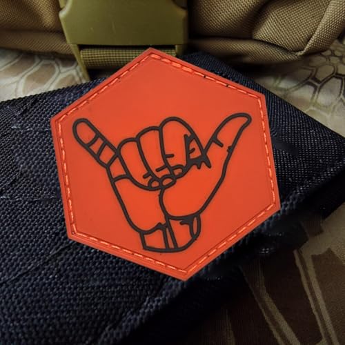 3D PVC Taktische Orange Gesture Patches Klett MilitäR Patches Mit Klettverschluss Hook and Loop Patch Für Kleidung Rucksack Uniform Weste Jacken von Viusneun