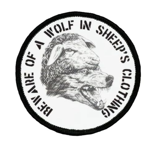 A WOLF IN SHEEP'S CLOTHING Klett Patch, Lustige Militär Moral Taktische Patches Klett für Kleidung Rucksäcke Hüte Jacken Jeans Taschen (0448) von Viusneun