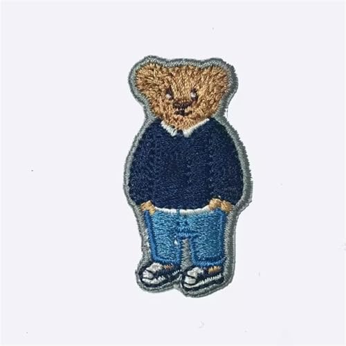 Cartoon Bär Patches zum Aufbügeln, Aufnäher Kinder, Flicken zum Aufbügeln, Aufbügelflicken Set, Bügelbilder für Textilien für DIY Kleidung, Jeans, Taschen, Dekoration (2) von Viusneun