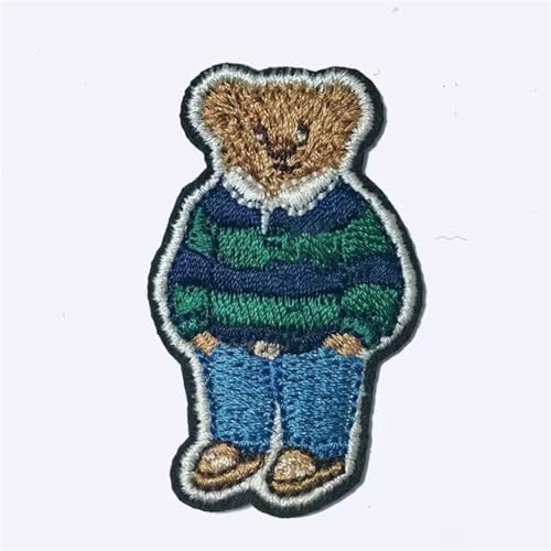 Cartoon Bär Patches zum Aufbügeln, Aufnäher Kinder, Flicken zum Aufbügeln, Aufbügelflicken Set, Bügelbilder für Textilien für DIY Kleidung, Jeans, Taschen, Dekoration (4) von Viusneun