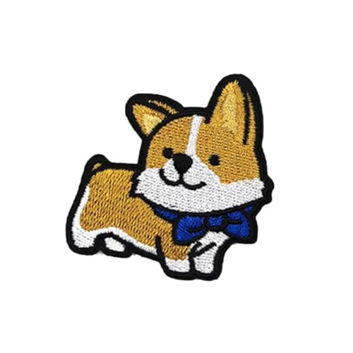 Cartoon Hund Bügelflicken Kinder, Niedlicher Shiba Inu Corgi Schäferhund Patches zum Aufbügeln, Bügelbilder für Hut, Jeans, Jacken Rucksäcke, DIY-Zubehör (6) von Viusneun