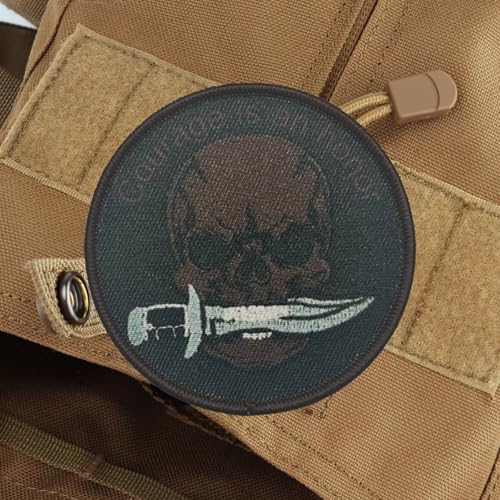 Courage Is A Honor Patches Klett Schädel Drucken Taktische Moral MilitäR Aufnäher Für DIY Kleidung Rucksack Baseballkappe Uniform von Viusneun