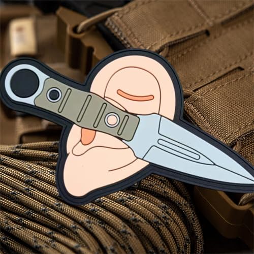 "Ears ist dem Messer ausgewichen” 3D PVC Klett Patches, Lustig Patches Klett Taktische Moral Aufnäher Für DIY Taktische Kleidung Rucksack Baseballkappe Uniform von Viusneun