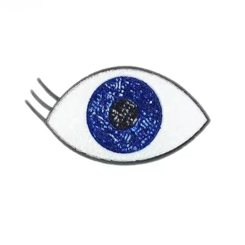 Evil Eye Pailletten-Patches Herz Evil Eyes Flicken zum Aufbügeln Große Applikation, Bügelbilder für Textilien Patch Für DIY Nähen Jeans Handtaschen Jacke Rucksack Hut (2) von Viusneun