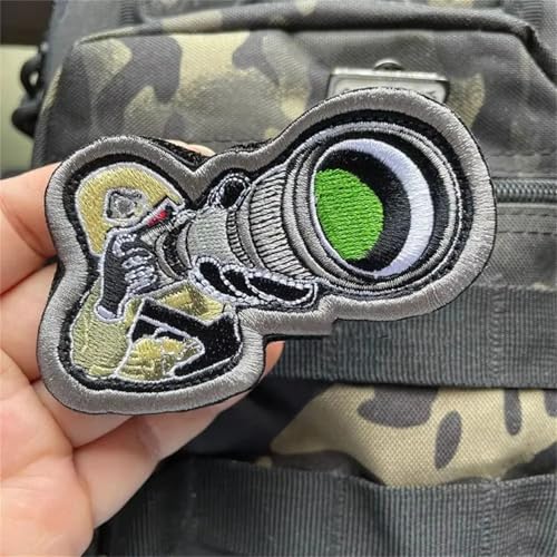 Fotografie Klett Patches Lustig Kamera Patch Klett Tactical Moral Bestickter Aufnäher Applikationen für DIY Kleidung, Rucksäcke, Jacken, Jeans von Viusneun