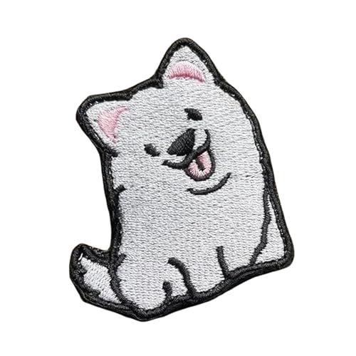 Hund Klett Patches Stickerei Patch Klett Lustig Tier Patches Klett Süßer Aufnäher für Kleidung, Rucksäcke, Jacken, Jeans, Taschen (10) von Viusneun