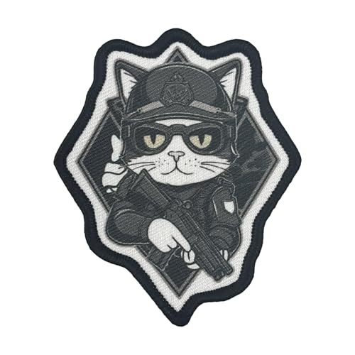 Klett Patch Lustig Katze Soldat Patches Klett Militär Taktisch Aufnäher Applikation Für Jungen, Mädchen, Jacken, Jeans, Rucksäcke von Viusneun