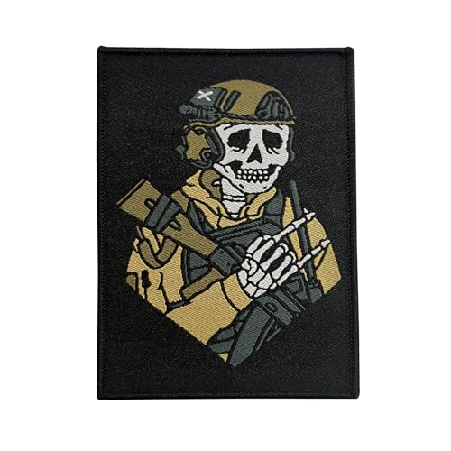 Klett Patch lustig Schädel-Soldat MilitäR Patches Klett Moral Tactical Aufnäher für Rucksäcke Hüte Jacken Jeans Taschen von Viusneun