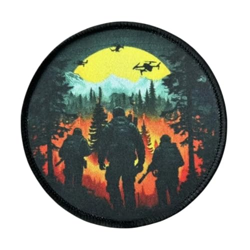 Klett Patches, Drohnen Soldat Taktisch Dschungel-Abenteuer Drucken Moral MilitäR Patches Aufnäher Für Taktische Kleidung Rucksack Baseballkappe Uniform von Viusneun