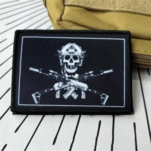 Klett Patches, Schädel Aufnäher Drucken mit Klettverschluss, Klettbänder Moral MilitäR Patches Aufkleber für Rucksäcke, Jacken, Jeans, Kappen, Kleidung von Viusneun