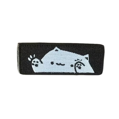 Klett Patches, Schwarze Katze Weißer Panda Stickerei Patches Klett Lustige MilitäR Aufnäher Applikation Für Jungen Und Mädchen Kleidung, Jeans, Rucksack Dekoration (0068) von Viusneun