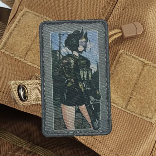 Klett Patches, Sexy Mädchen Soldat Mit Pistole Aufnäher Drucken Klettbänder Moral MilitäR Aufkleber Für DIY Rucksäcke, Jacken, Jeans, Kappen, Kleidung von Viusneun