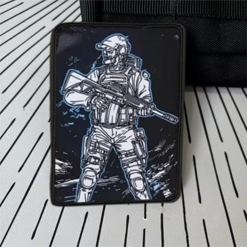 Klett Patches, Skelett mit Pistole Aufnäher Drucken mit Klettverschluss, Klettbänder Moral MilitäR Patches Aufkleber für Rucksäcke, Jacken, Jeans, Kappen, Kleidung von Viusneun