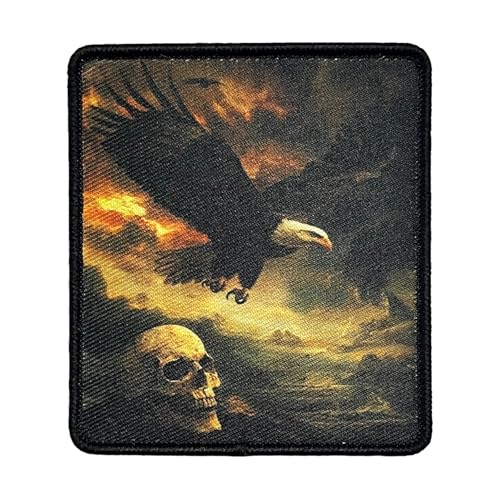 Klett Patches, Totenkopf Adler Aufnäher Drucken mit Klettverschluss, Taktische MilitäR Moral Hook Loop Aufnäher für Kleidung Rucksack Uniform Weste Jacken von Viusneun