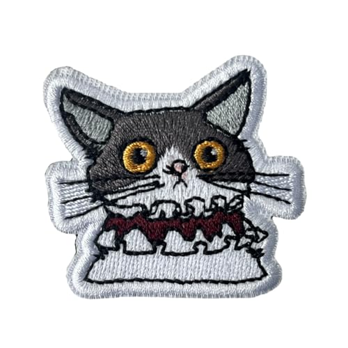 Klett Patches Lustiger Katze Kürbis Patch Klett Stickerei Aufnäher DIY Aufkleber Zubehör für Rucksäcke Taktische Kleidung Sporttaschen Hüte (0670) von Viusneun