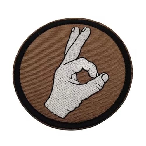 Klett Patches OK Geste Klett Lustig Patches Klett Militär Moral Aufnäher für DIY Taktische Kleidung Rucksäcke, Jacken, Jeans (V01288-2) von Viusneun