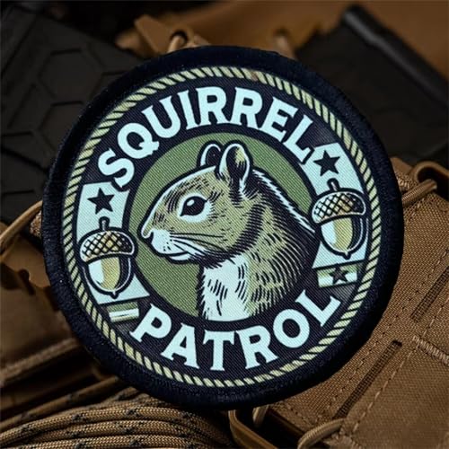 Klett Patches Patch Tier Klett Lustig Patches Süße Squirrel Patrol Klett MilitäR Taktisch Aufnäher für Kleidung, Rucksäcke, Jacken, Jeans von Viusneun