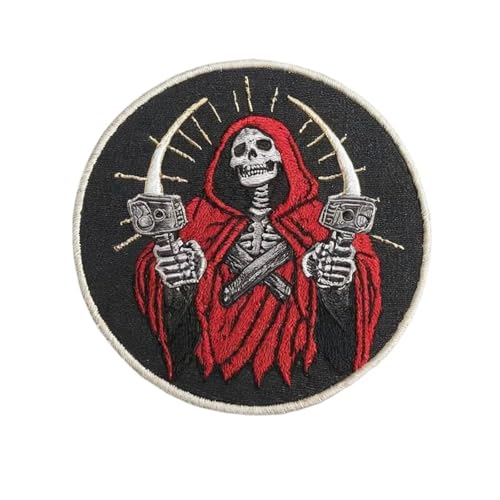 Klett Patches Skelett Klett Patch Militär Taktisch Morale Stickerei Aufnäher Applikationen für Kleidung Rucksäcke Jacken Jeans Uniform von Viusneun