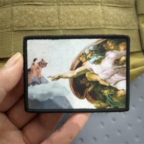 Klett Patches Warum können Katzen nicht in den Himmel kommen Lustige Drucken Patches Klett Patch FüR DIY Rucksäcke Uniform Kleidung Hüte Weste Jacken von Viusneun