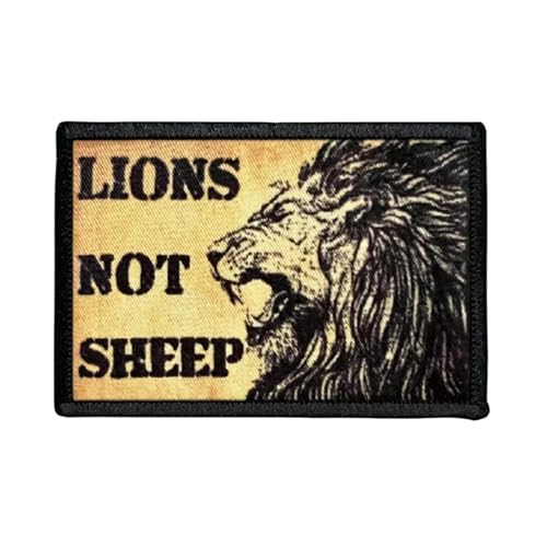 "LIONS NOT SLEEPS" Klett Patch Lustig Löwe Aufnäher Patches Taktisch Moral Hook Loop Aufnäher Applikation für Kleidung Rucksack Uniform Weste Jacken von Viusneun