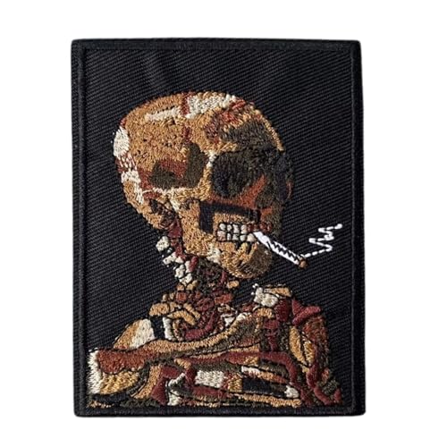 Lustige Schädel Patch Klett Taktisches Moral Stickerei Klett Patch Aufnäher für DIY Rucksäcke Hüte Jacken Jeans Taschen von Viusneun