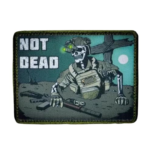 "NOT DEAD" Klett Patches, Schädel-Soldat Aufnäher Drucken Militär Taktische Moral Hook Loop Patches Für DIY Taktische Kleidung Rucksack Baseballkappe Uniform von Viusneun