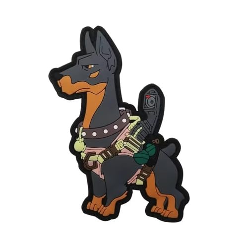 PVC Klett Patch Dobermann Morale Tactical Military Bestickter Hook Patch Aufnäher Für DIY Taktische Kleidung Rucksack Baseballkappe Uniform Hundeweste (1) von Viusneun