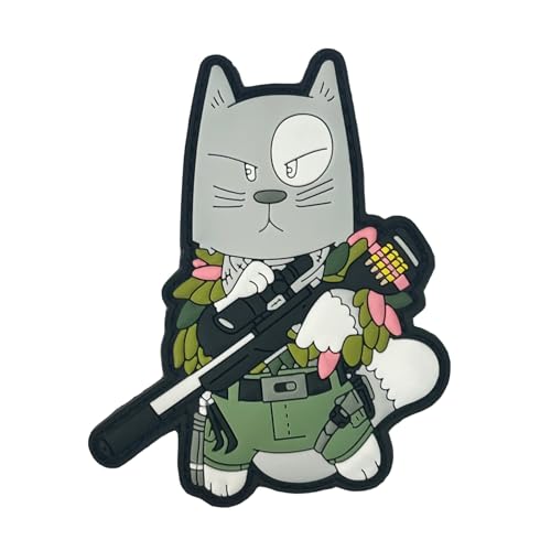 PVC Patches Klett Niedlicher Hase mit Pistole Taktische Patch Militär Patch Aufnäher Für Taktische Kleidung Rucksack Baseballkappe Weste von Viusneun