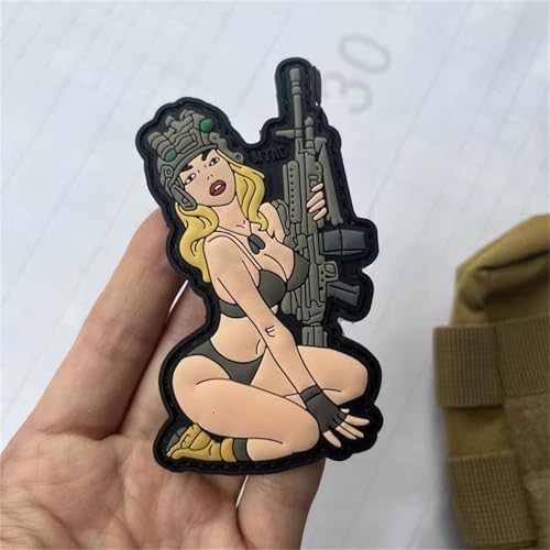 PVC Sexy Schönheit Patch 3D Rubber Aufnäher Klett Patches Military Taktischer Abzeichen Hook Patch für Uniform, Rucksäcke, taktische Westen, Militäruniformen von Viusneun