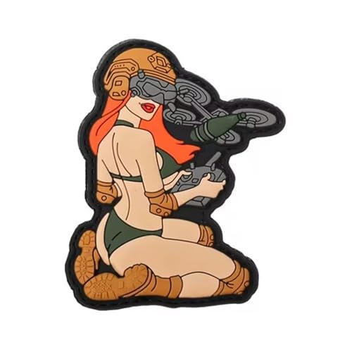 PVC Sexy Schönheit Patch 3D Rubber Klett Patches Military Taktischer Abzeichen Hook Patch Moral Aufnäher für Uniform, Rucksäcke, taktische Westen, Militäruniformen (8) von Viusneun