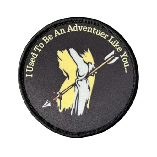 Patch Klett "I Used To Be An Adventuer Like You", Pfeil im Knie Lustig Gestickt mit Klett Taktische Militär Moral Appliques Emblem für Biker Rucksack Kleidung von Viusneun