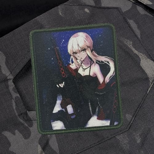 Patches Klett, Anime Sexy Girl Soldat Mit Pistole Taktisch Moral MilitäR Hook Loop Aufnäher Für DIY Kleidung Rucksack Uniform Weste Jacken von Viusneun