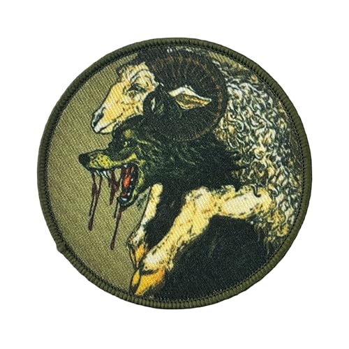 Patches Klett, Der Wolf im Schafspelz Patch Klett Drucken Moral Militär Patch Für DIY Taktische Kleidung Rucksack Baseballkappe Uniform von Viusneun