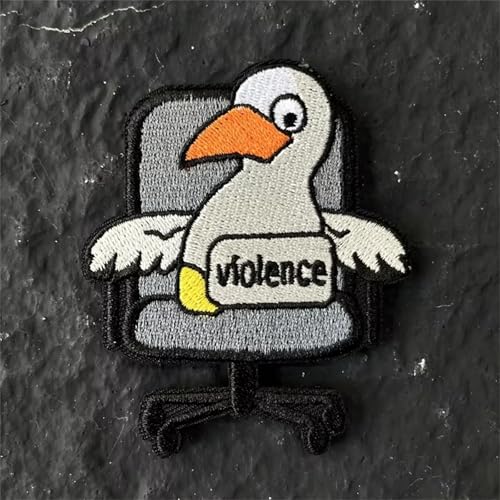 Patches Klett, "EY, WHAT?“ Gewalttätige Ente Stickerei Patch Emblem Taktisch Moral Hook Loop Aufnäher Applikation für Kleidung Rucksack Uniform Weste Jacken (0588) von Viusneun