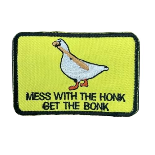 Patches Klett, "MESS WITH THE HONK GET THE BONK" Lustig Ente Klett Patch Taktische Tactical Moral Aufnäher Applikationen für DIY Kleidung, Rucksäcke, Jacken, Jeans von Viusneun