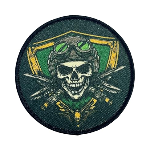 Patches Klett, Militär Patch Skelett Schwert Drucken Taktische Klett Patch Aufnäher für DIY Rucksäcke Kleidung Taschen Uniform Weste von Viusneun