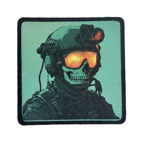 Patches Klett, Schädel-Soldat Klett Patches Militär Patches Tactical Moral Hook Loop Patch Aufnäher für Kleidung Rucksäcke Hüte Jacken Jeans Taschen von Viusneun