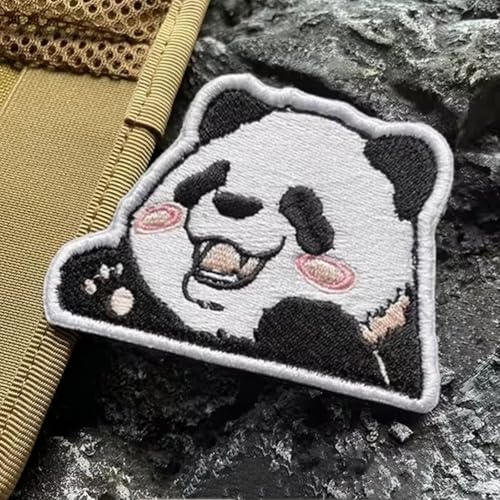 Patches Klett, Süßer Panda Aufnäher mit Klettverschluss, Pandabär Patches für Kleidung Rucksack Uniform Weste Jacken von Viusneun