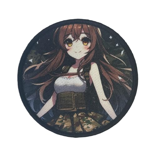 Patches Klett Anime Mädchen Süße Klett Patch Militär Taktische Moral Abzeichen Patches Für Taktische Kleidung Rucksack Baseballkappe Uniform von Viusneun