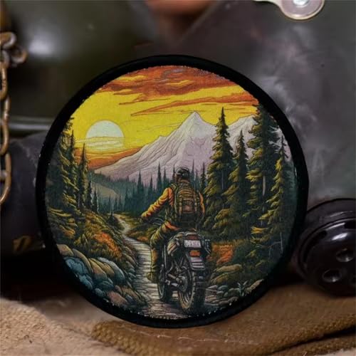 Patches Klett Landschaft Tourismus Klett Patch Taktischer Moral Klettbänder Aufnäher für Rucksäcke Hüte Jacken Jeans Taschen von Viusneun