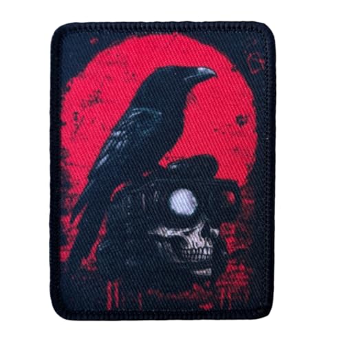 Patches Klett Lustig Skelett-Eule Klett Patch DIY Militär Taktisch Moral Aufnäher Applikationen Zubehör für Rucksäcke Hüte Jacken Jeans Taschen von Viusneun