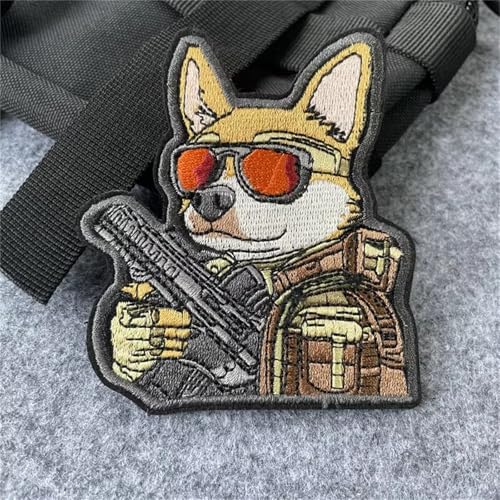 Patches Klett Lustig Taktische Hund Aufnäher mit Klettverschluss DIY Klett Patch Drucken Militär Moral Applikationen Zubehör für Rucksäcke Hüte Jacken Jeans Taschen von Viusneun