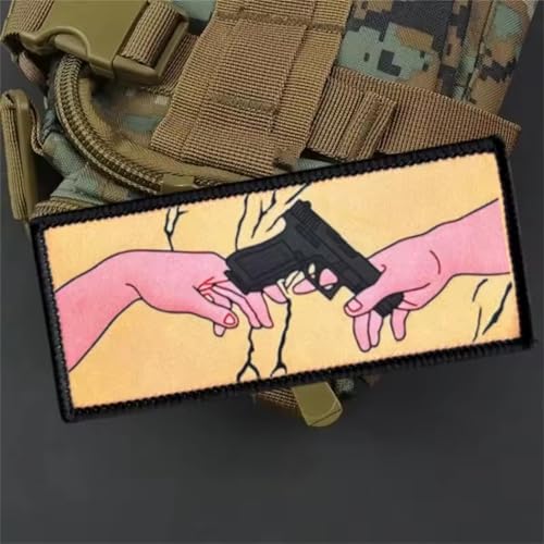 Patches Klett Lustige Pistole Militär Patch Drucken Klettbänder Tactical Moral Aufnäher Für DIY Taktische Kleidung Rucksack Baseballkappe Uniform von Viusneun