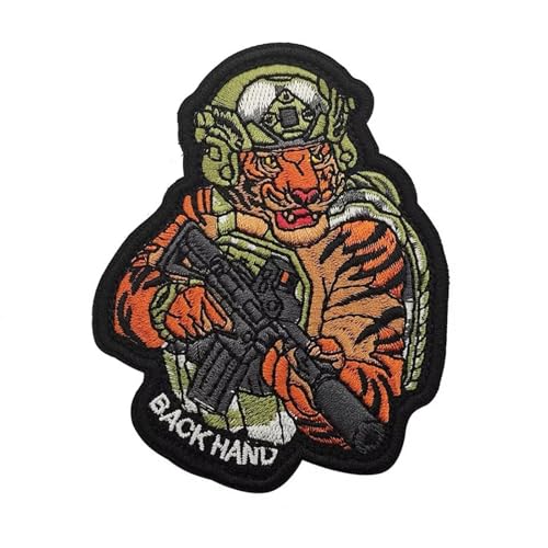 Patches Klett Panda und Tiger, Tier Militär Aufnäher Tactical Morale Hook Patch für taktische Rucksäcke und Westen, Panda Tiger Geprägter Klettaufnäher Zubehör (V01688-1) von Viusneun