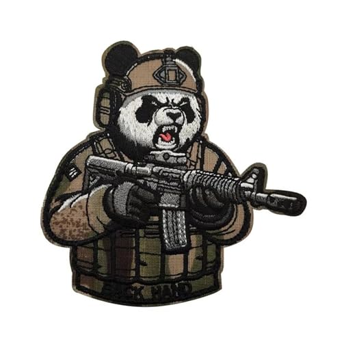 Patches Klett Panda und Tiger, Tier Militär Aufnäher Tactical Morale Hook Patch für taktische Rucksäcke und Westen, Panda Tiger Geprägter Klettaufnäher Zubehör (V01688-2) von Viusneun