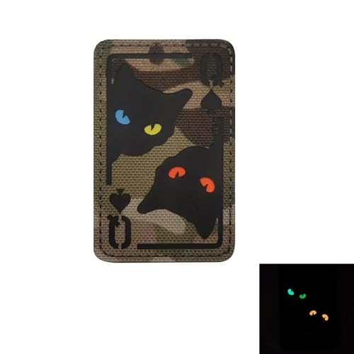 Patches Klett Reflektierend Schwarz Katze Lustig Patch Gestickt Applikationen für Kleidung Taschen Rucksack Uniform Weste Hundegeschirr Helm Militär Taktisch von Viusneun