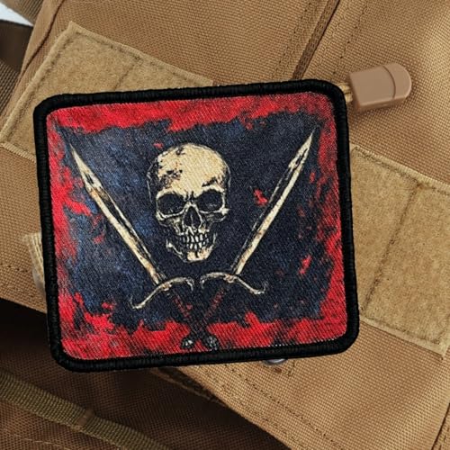 Patches Klett Schädel Hook Loop Aufnäher Drucken mit Klettverschluss MilitäR Taktisch Moral Applikation für Kleidung Rucksack Uniform Weste Jacken von Viusneun